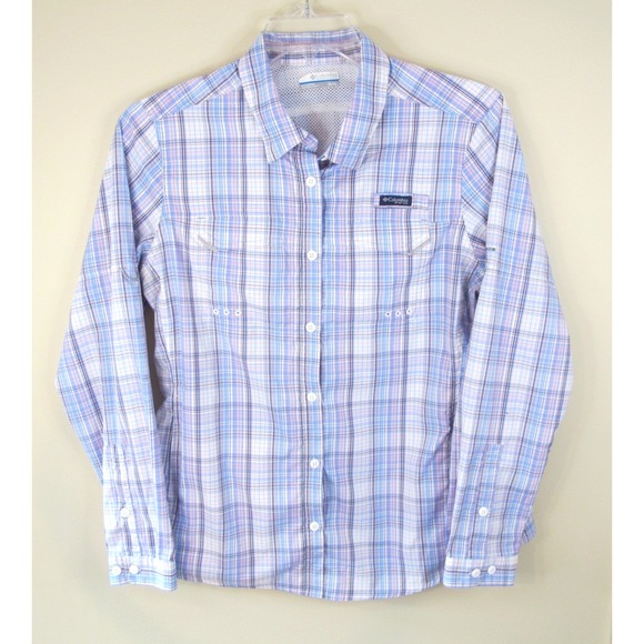 Columbia PFG Long Sleeve Vented Fishing Shirt Women's Size XL Plaid - Picture 1 of 10
